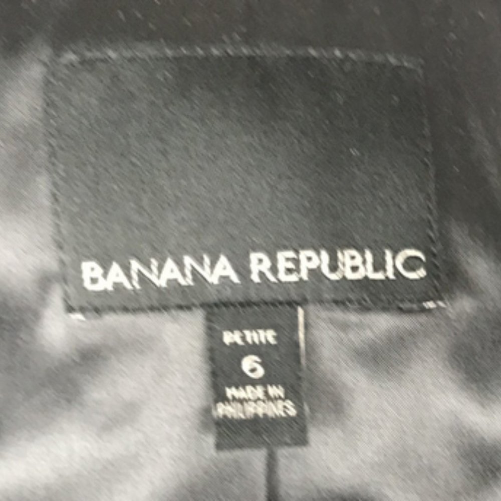 Banana Republic Black Wool Blazer w Fringe Ends 6P - Picture 7 of 9